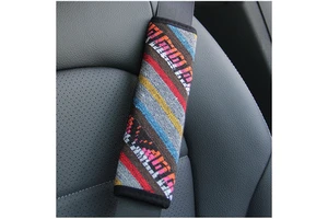 Cotton Linen Ethnic Style Car Seat Belt Shoulder Pad Soft Comfort Protector Universal Fit Women Men Car Interior Accessories