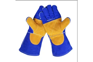 YG Professional Cow Split Leather Welding Gloves Long Cowhide Genuine Leather Safety Gloves Work Protection Industrial Welding