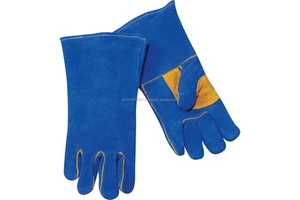 Cow Split Leather Welding Gloves with Palm Protection and Hand Grips Safety Gloves