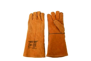 SAFETYBOY YL1124 Welding Leather Gloves Cotton Lining Textured Anti-puncture Wear-resistant Heavy Duty Metal Safety Work Gloves