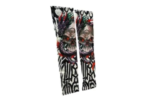 UV Protection UPF50+ Digital Printed Ice Silk Cycling Arm Sleeves for Men Women Solid Pattern Sunscreen Spring Summer Autumn