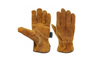 Custom Leather Safety Work Gloves Heat Resistant Touchscreen Durable Breathable Lightweight Palm Protection for Welding