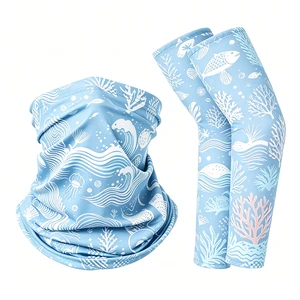 Manufacturer Custom Print Arm Sleeve Neck Tube Set Outdoor Cycling Beach Cooling Sun Arm Sleeve Neck Gaiter