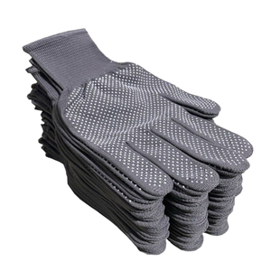 China Wholesale Anti-Slip Double Sided PVC Dotted Gloves Blue Dots Working Gloves For Industrial Safety Purpose