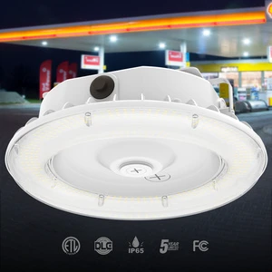 Gas Station Lamp LED Canopy Light 60W-100W 14000LM Recessed Ceiling Lights for Garage Office IP65 Rated ETL/DLC Certified 5-Year