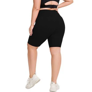 Women's Plus Size High Waist Tummy Control Yoga Shorts Workout Gym Shorts