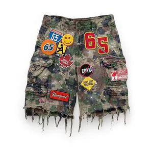 High Quality Custom Casual Men's Denim Shorts Solid Canvas Mid Waist Button Fly Lightweight Breathable Quick Dry Custom Color
