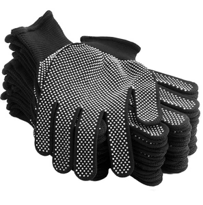 Anti-slip Breathable Knitted Gloves Safety Stretchy Glove Light And Thin Polyester PVC Dotted Hand Gloves For Work