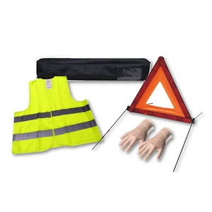Popular in Europe Plastic Box case Warning Triangle and Safety Vest Car Emergency Security Kit