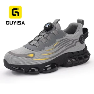 GUYISA Work Shoes For Man Sneakers Grey Construction Steel Toe Safe Shoes Anti-smashing Work Safety Shoes
