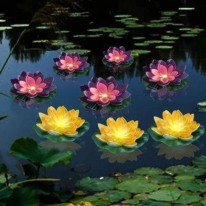 IP65 Rated Solar LED Water Floating Light ABS Material Small Size 5 LED 600mAh Rechargeable Battery 8 Hour Working Pool Lights