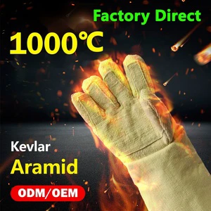 Resisting 1000 Deg.C Anti-scalding Aramid Glove Fire Retardant High Temperature Heat Resistant Industrial Safety Work Gloves