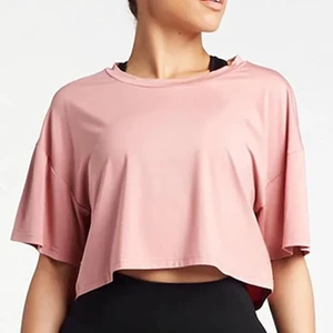 Trendy New Factory Outlet Women's Plus Size Stand Collar Cotton Crop Top T-Shirts-High Quality