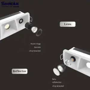 High Quality Modern LED COB Linear Grille Light 5W 10W 20W Narrow Trim Recessed Ceiling Grill Light COB Curve Frame for Indoor