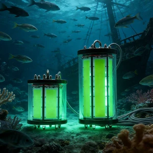 Submersible Blue & Green LED Fishing Light IP68 Waterproof Underwater Lamp for Boat Dock Freshwater Saltwater Fish Attraction