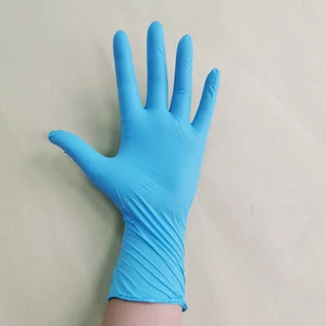 Sky Blue 4 Mil Food Grade Disposable Nitrile Safety Gloves Waterproof Puncture Proof Food Contact Gloves Food Medical Use Glove