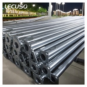 Customized Outdoor 4m 5m 6m 7m 8m 9m 10m 12m Double Single Arm Price Galvanized Steel Solar Street Light Pole Post Lamp Pole