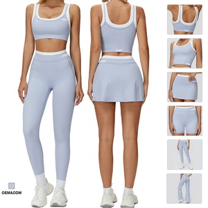Custom Yoga Sets for Women Butt Lift Leggings Workout Running Activewear Gym Wear Yoga Jacket Set Seamless Short Yoga Set