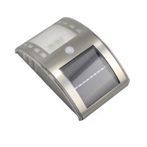 Solar Powered Stainless Steel PIR Motion Sensor Security Light Wall Lamp for Garden Patio Deck Garage Outdoor IP65 Waterproof