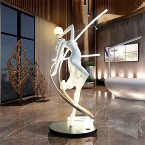 Northern Europe 5 Star Stylish Originality Simplicity Tea Table Living Room Hotel White And Gold Floor Lamp