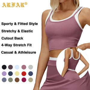 Durable Women's Yoga Tank Top Four-Way Stretch Comfortable Fit Workout Top for Pilates Exercise Activewear