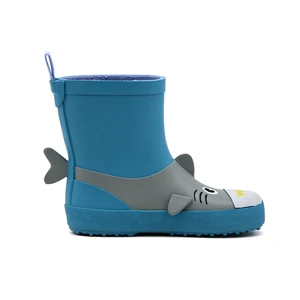 Toddler Rubber Rain Boots Soft Warm Fleece Lining Anti Slip Thick Sole Fully Waterproof Children Wellies Easy Pull On Footwear