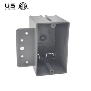 ETL Listed Plastic Single Gang New Work Device Box Non-Metallic IP65 Waterproof Electrical PVC Junction Outlet Box B Bracket