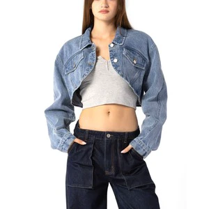 Premium Women's Denim Jacket Casual Fall Breathable Eco-Friendly Cotton Long Sleeves OEM 2025