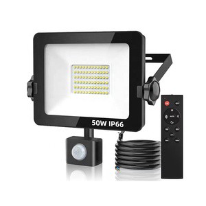 Wholesale Price IP66 Outdoor Security Night Light Pir Motion Sensor Lamp Led Flood Light 50 Watt 4500lm With Remote Control