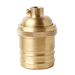 Vintage E26 E27 Gold Metal Brass LED Bulb Lamp Holder No Rings Lamp Base Socket Lighting Accessories