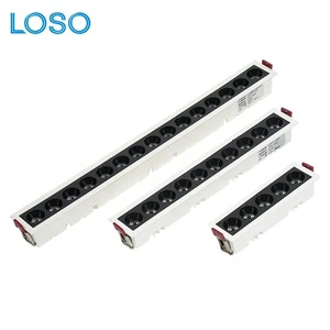 LOSO Good Price Commercial Lighting Aluminum Recessed 10W 20W 30W Linear LED Grille Light