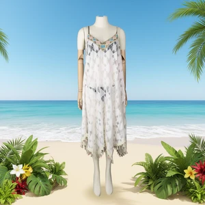 HDJ Women's Summer Beach Cover-up Dress Casual Swimwear Tunic Bathing Suit Sarong W21054-41