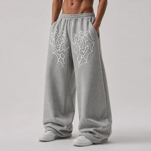 Graphic Baggy Sweatpants Men Wide Leg Loose Fit Streetwear Pants Custom