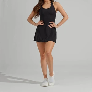 OEM Gym Jumpsuit Exercise Dress with Built-In Bra for Tennis Golf Athletic Jumping Dance and Yoga-Hidden Pockets