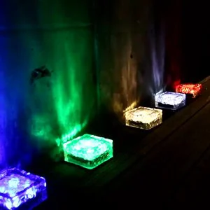 Best Selling Rgb 16 Color Waterproof Led Street Brick Light Solar Brick Led Square Brick for Square Plaza Street Garden