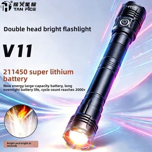 Rechargeable Outdoor High-brightness Flashlight Long Range Beam Distance Long Battery Life Large Capacity Laser-assisted Fixed