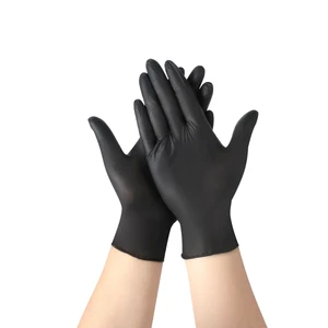 SunnyHope 5.0g Black Disposable Flexible Tattoo Nitrile Gloves Guantes De Nitrilo Powder Free Nitrile Disposable Gloves