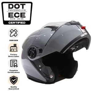 Factory Price Custom Motorcycle Helmet ABS Flip Up Customizable Racing Helmets With Dual Visor
