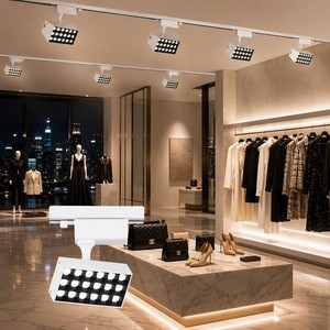 Adjustable LED Grille Track Light 20W 30W Rotating Spotlight Rail Lighting For Clothing Store Retail Shop & Showroom
