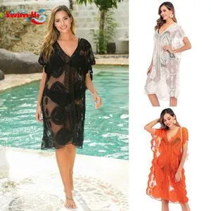 Cover up Beach Dress New Sunscreen Sexy Beachwear Swimwear Skirt Pareo Beach Wear Swim Bikini Coverup