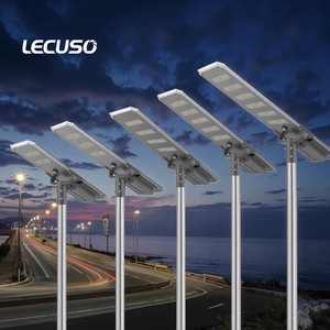 LECUSO Economic High Brightness 60W 100w 120w 150w IP65 Waterproof 6000K 3-Year Warranty All In One LED Solar Street Light