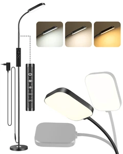 Dimmable LED floor lamp, Living room floor lamp with remote control, stepless dimming, bedside reading lamp with night light