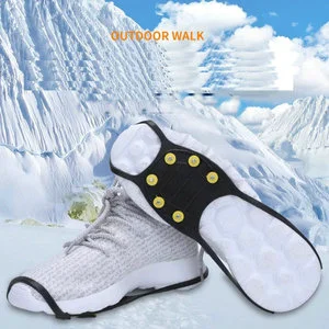 Silicone Strap Steel Screw Shoe Cover Spike Safety Winter Ice Footwear Crampons Anti Slip Shoe Covers Must Have Safe Walking