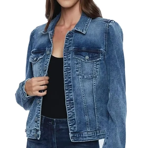 Wholesale Price Women's Denim Jean Jackets Women Casual Outdoor Wear Button up Coat Denim Jacket for Ladies