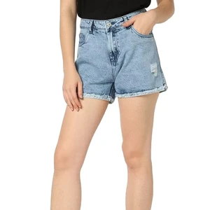 Latest Solid Color Denim Shorts Summer Women's Jeans Shorts Pants Hot Sale High Waist Women Clothing Women's Plain Dyed Shorts