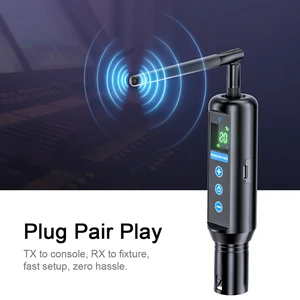Rechargeable Wireless DMX512 Receiver & Transmitter Set 22H Runtime Battery Powered Stage Light Controller For Rental Company