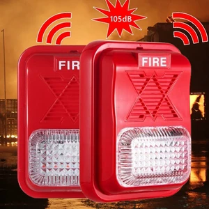 Factory Conventional IP ABS Fire Strobe Siren LED Flash Light DC 12V 24V Wall-Mounted 50cd for Security Fire Detection Alarm
