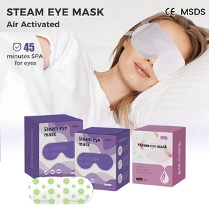 Customized Private Label Branded Iron Powder Blackout Travel Eye Masking Spa Heated Cute Sleeping Steam Eye Heat Mask Patch