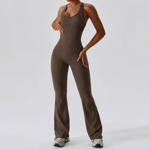 High Quality One Pieces Sports Bodysuits Women Slimming Seamless Long Yoga Jumpsuit