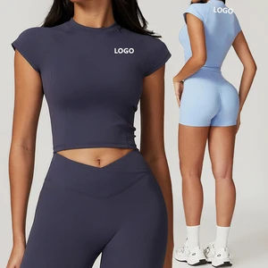 XW-DDX8799 New Style Summer Soft Fashionable Solid Color Small Fly Sleeve Design Girls Gym Clothing Women Sports Yoga Bra Top